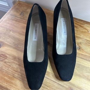 Liz Claiborne Women's Heels Gray 8 M Suede Leather Sole Shoes 2.5"  Pumps